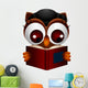 Cute Owl Reading Book Wall Decal