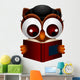 Cute Owl Reading Book Wall Decal