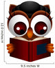 Cute Owl Reading Book Wall Decal