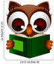 cute owl reading book Wall Decal