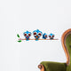 cute blue birds family Wall Decal