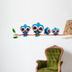 cute blue birds family Wall Decal