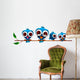 cute blue birds family Wall Decal
