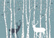 Birch Trees with Deer