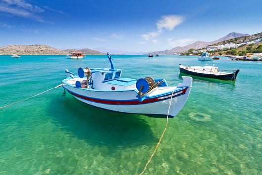 Fishing Boats Coast Crete