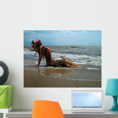 Mermaid Girl shown on a wall
