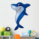 Smiling Shark Cartoon Wall Decal