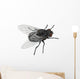 Insect Fly Isolated on White Background. Wall Decal