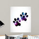 Abstract Bright Paw Prints Wall Decal