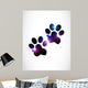 Abstract Bright Paw Prints Wall Decal