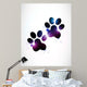 Abstract Bright Paw Prints Wall Decal