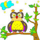 Owl Color Page Wall Mural