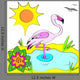 Flamingo Color Page Illustration