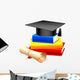 Graduation Cap Stack Books
