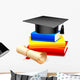 Graduation Cap Stack Books