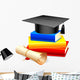 Graduation Cap Stack Books
