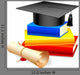 Graduation Cap Stack Books