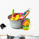 Colorful pencils, molding dough, cutters for children isolated o Wall Decal