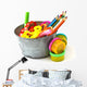 Colorful pencils, molding dough, cutters for children isolated o Wall Decal