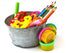 Colorful pencils, molding dough, cutters for children isolated o Wall Decal