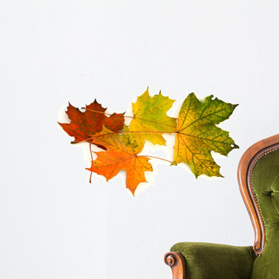 Group Maple Leaves 2 Wall Decal shown on a wall