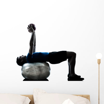 Man Exercising Workout Fitness shown on a wall