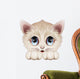 Cute Kitten Cartoon Character-Cat Kitten Puppy-Vector Wall Decal