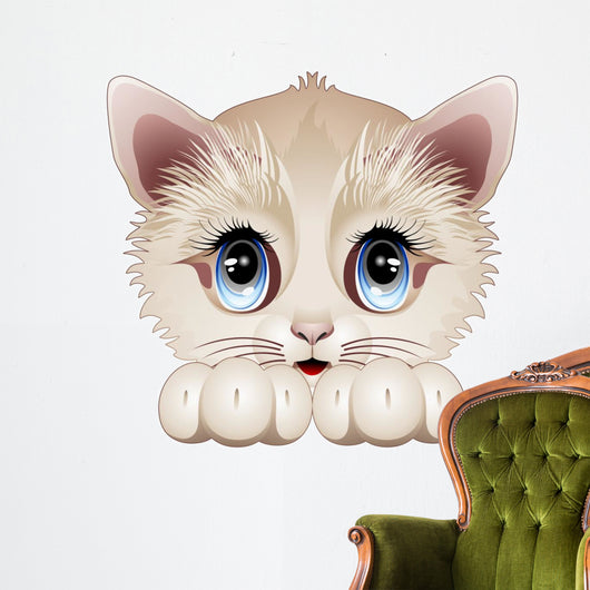 Cartoon Cute Little Animal Kitten Head Shape Mirror Wall - Temu