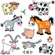Barnyard Farm Animals Wall Decal Sticker Set