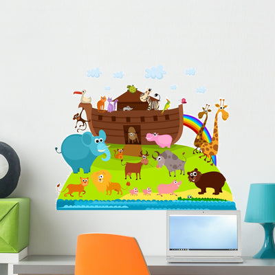 Noahs Ark Wall Decal shown on a wall