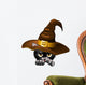 Halloween Witch Kitten Cartoon Wall Decal