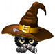 Halloween Witch Kitten Cartoon Kitten Witch Hat Wall Decal