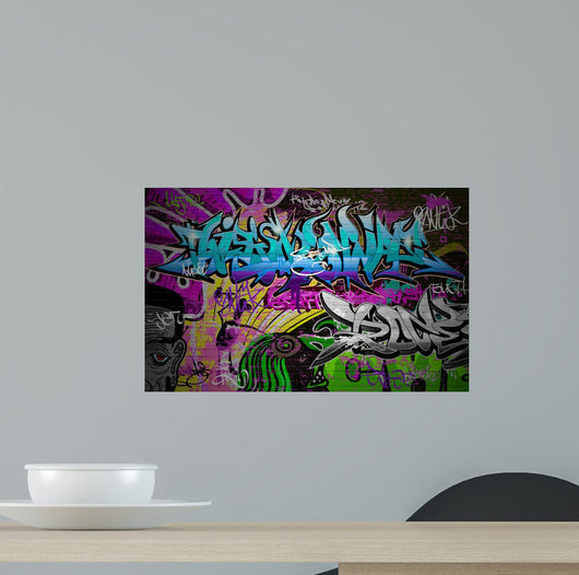 Graffiti wall urban art background Wall Mural