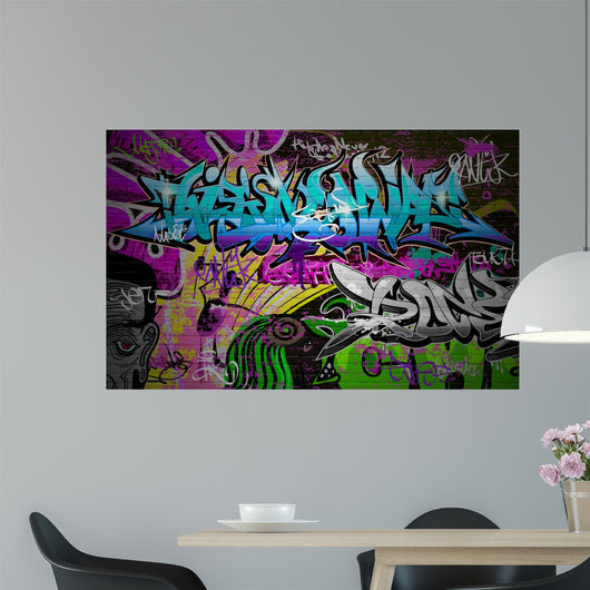 Graffiti wall urban art background Wall Mural