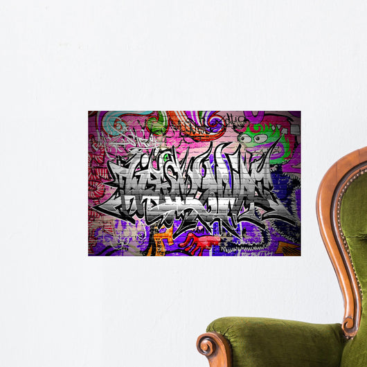 Graffiti vector art. Urban wall with spray paint Wall Mural
