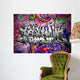 Graffiti vector art. Urban wall with spray paint Wall Mural