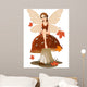 Autumn Fairy on the Mushroom Wall Decal