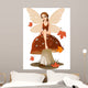 Autumn Fairy on the Mushroom Wall Decal