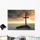 Conceptual Cross Rock Sea Wall Mural