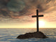Conceptual Cross Rock Sea Wall Mural