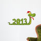 Funny Snake  Showing Numbers 2013 With Santa Hat Wall Decal