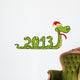 Funny Snake  Showing Numbers 2013 With Santa Hat Wall Decal