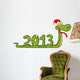 Funny Snake  Showing Numbers 2013 With Santa Hat Wall Decal