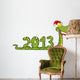 Funny Snake  Showing Numbers 2013 With Santa Hat Wall Decal