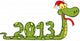 Funny Snake  Showing Numbers 2013 With Santa Hat Wall Decal