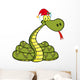 Snake Cartoon Character With Santa Hat Wall Decal
