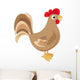 Cute Brown Cock, Illustration Wall Decal