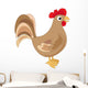 Cute Brown Cock, Illustration Wall Decal