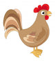 Cute Brown Cock, Illustration Wall Decal
