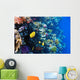 Coral and Fish Red Wall Mural